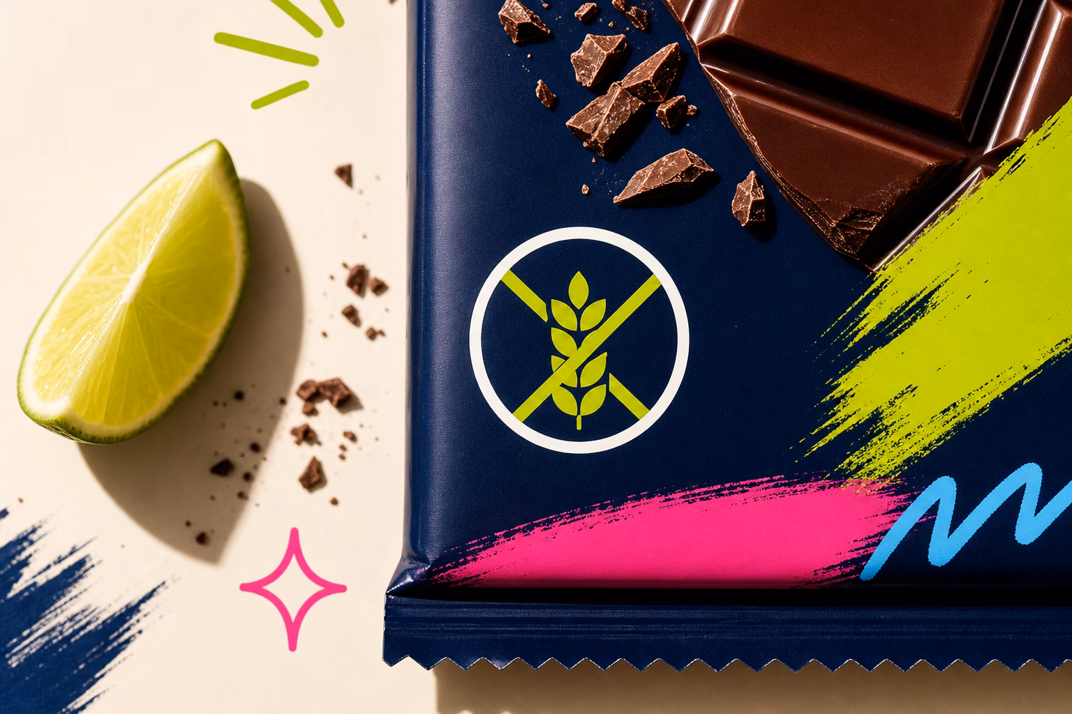 Chocolate package with gluten-free certification logo