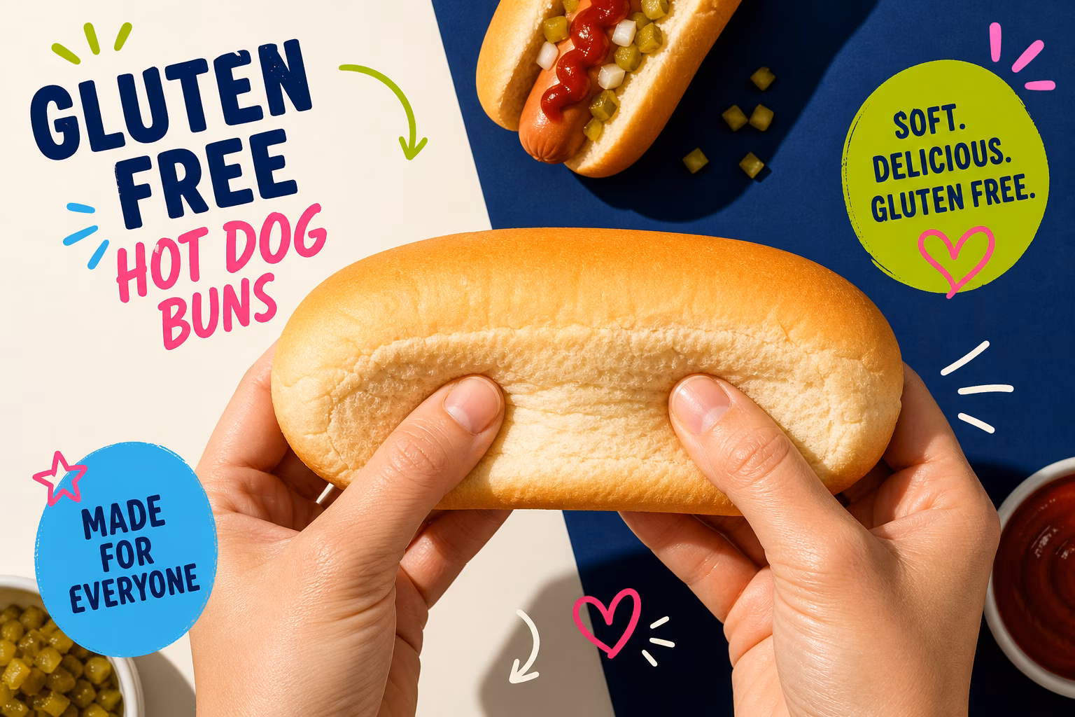 Close-up of gluten free hot dog bun texture