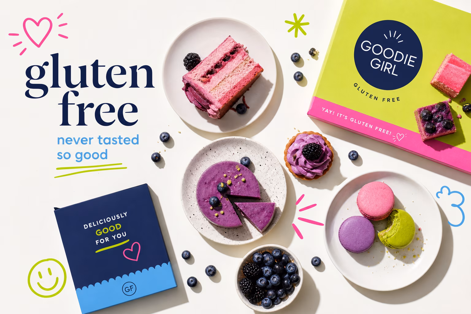 Gluten-free desserts with natural colors