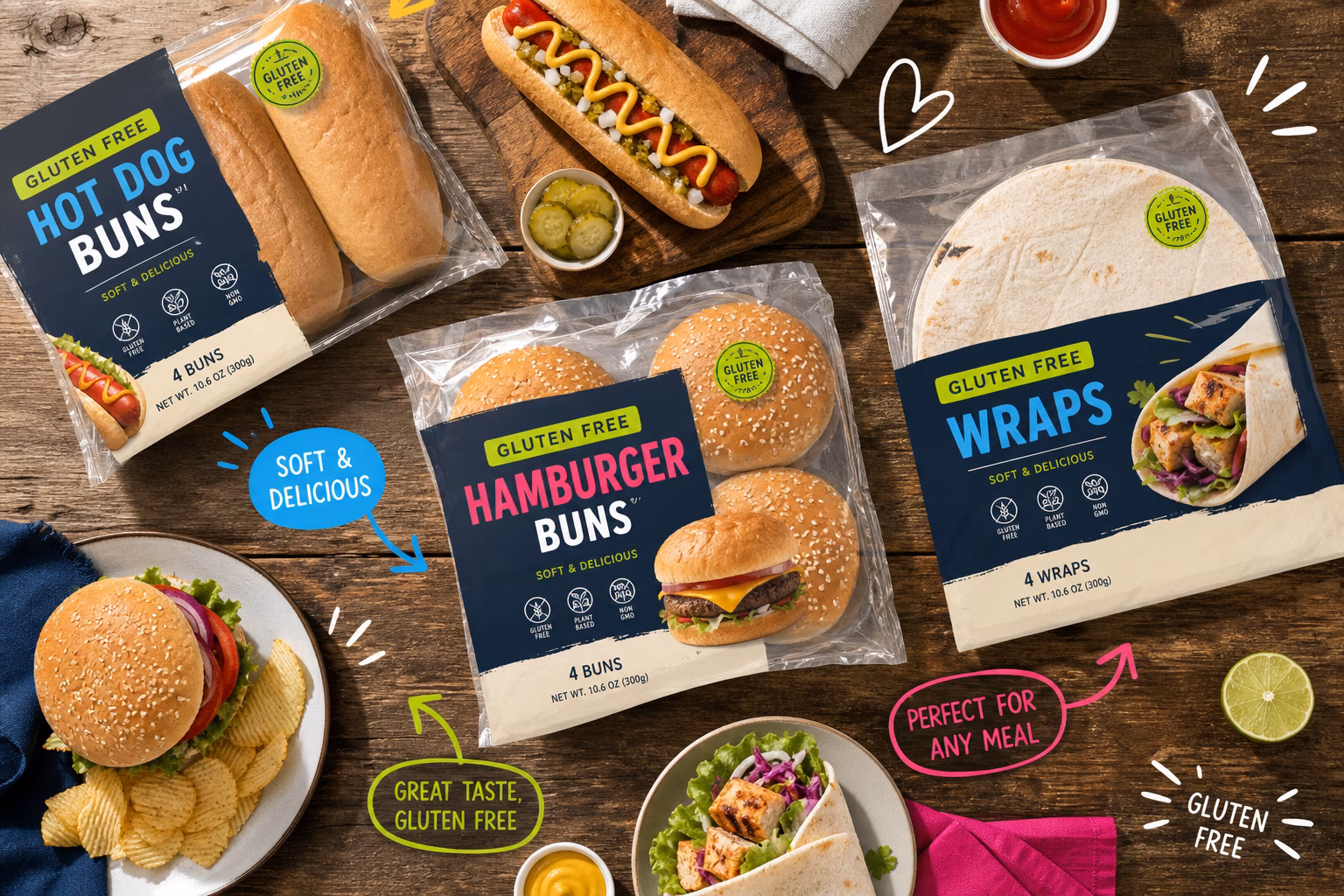 Gluten-Free Hot Dog Buns, Hamburger Buns & Wraps: Best Brands Reviewed