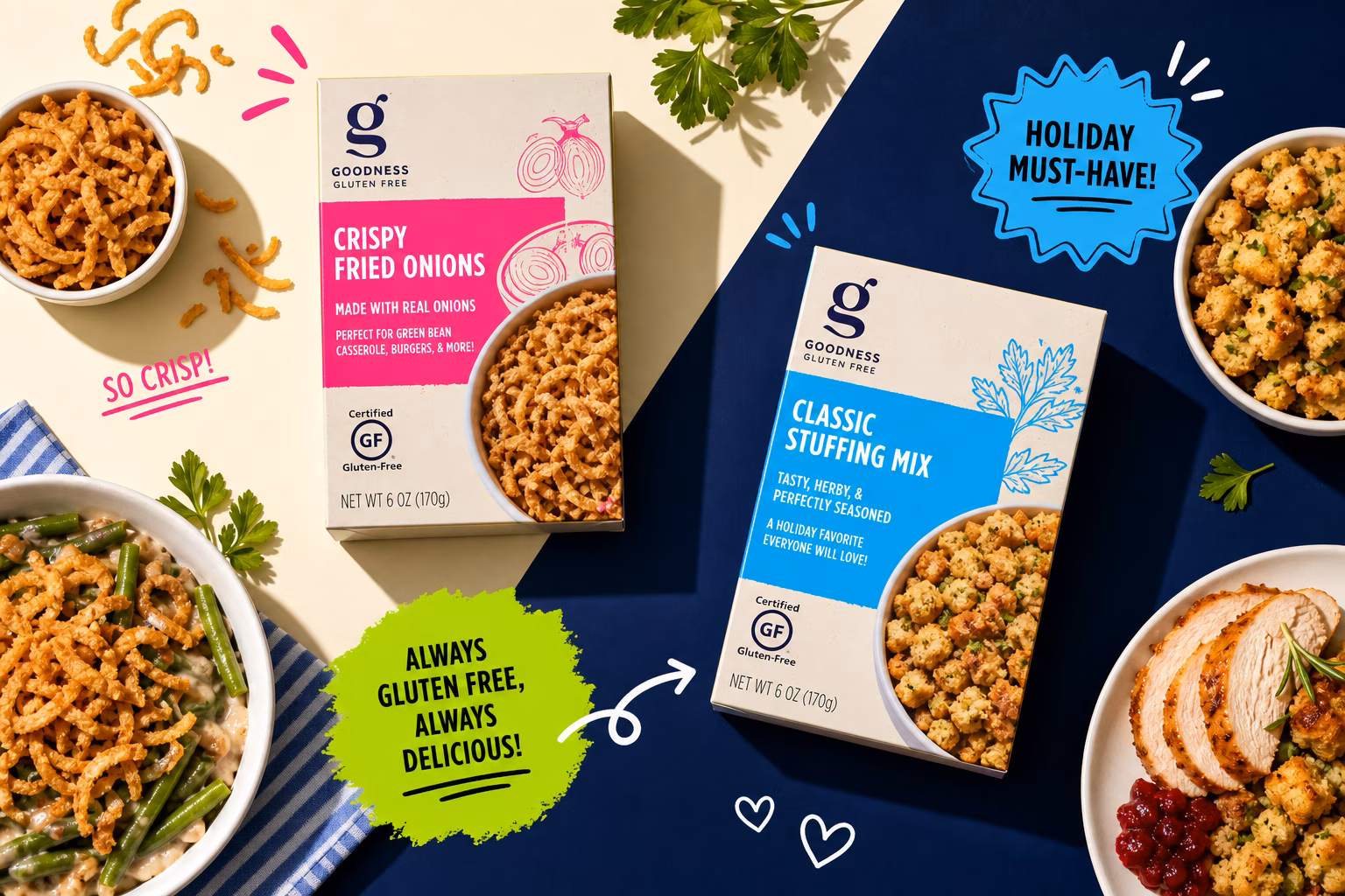 Gluten-free products on a supermarket aisle