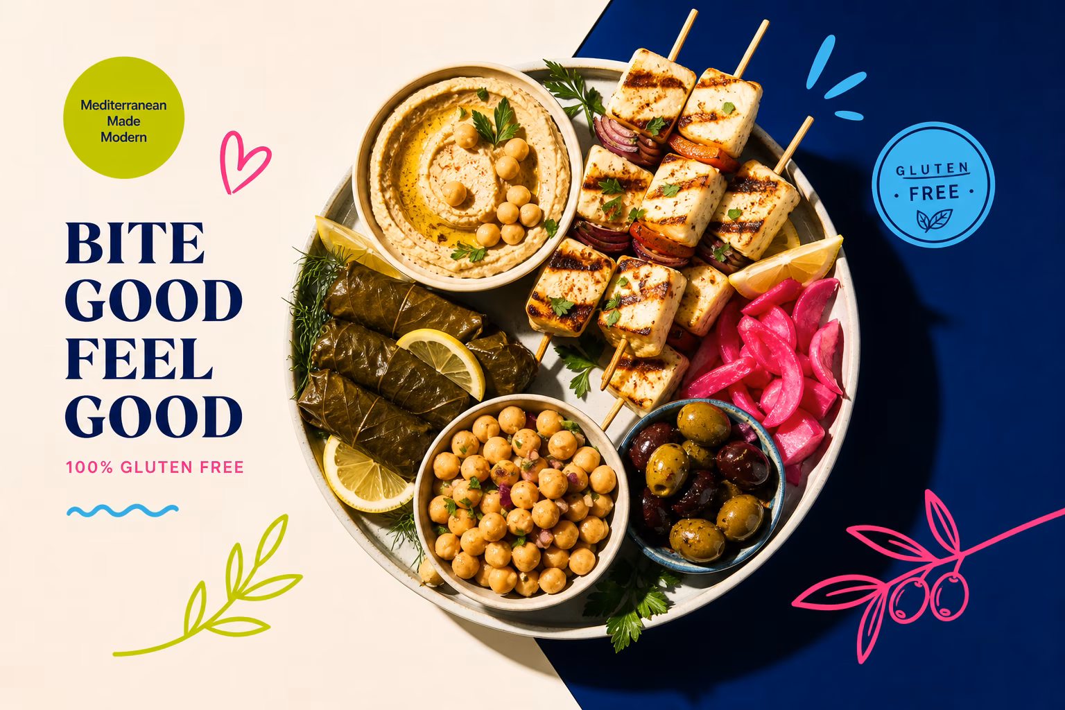 Mediterranean gluten-free appetizer platter