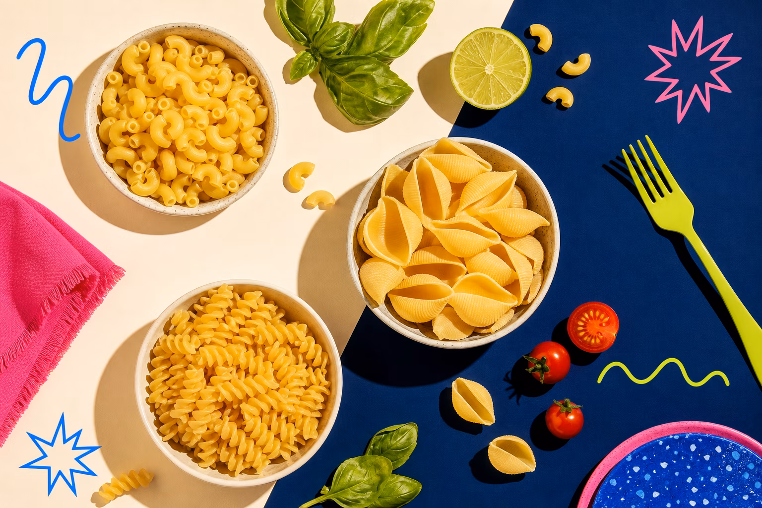 Assorted gluten-free pasta varieties