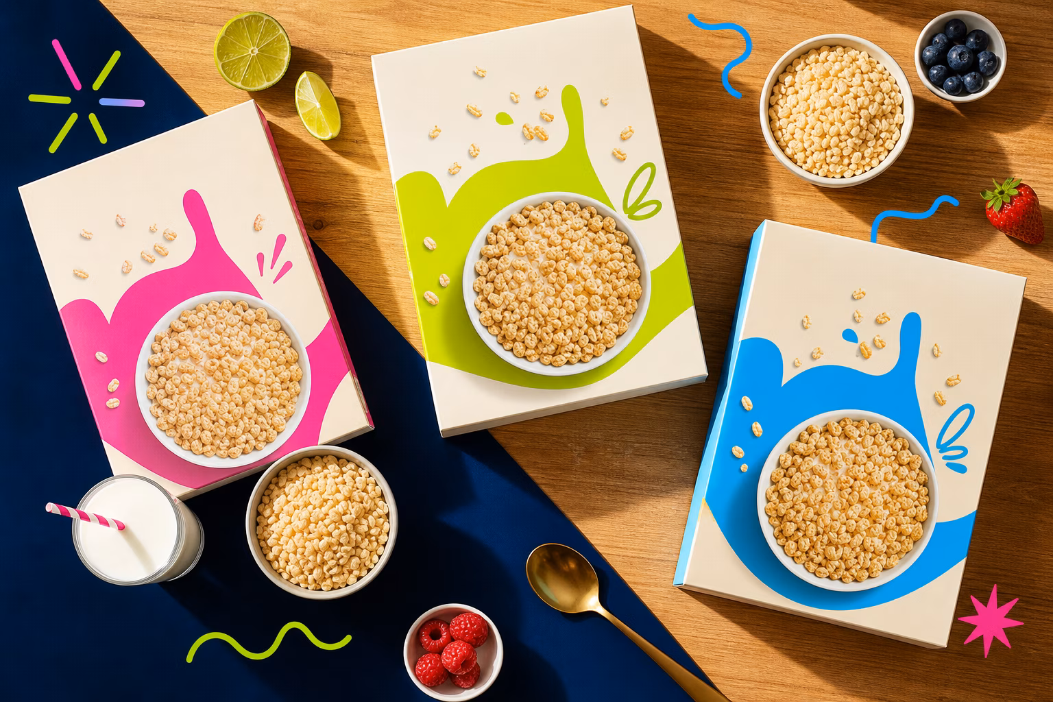 Boxes of gluten free crispy rice cereals