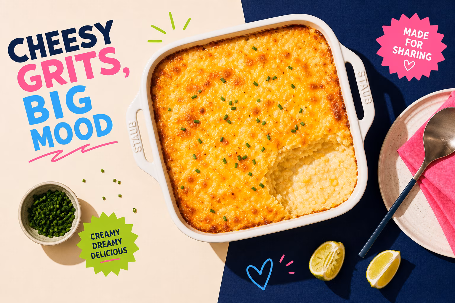 Creamy cheese grits casserole