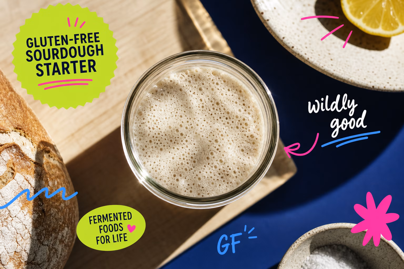 Gluten-free sourdough starter in a jar