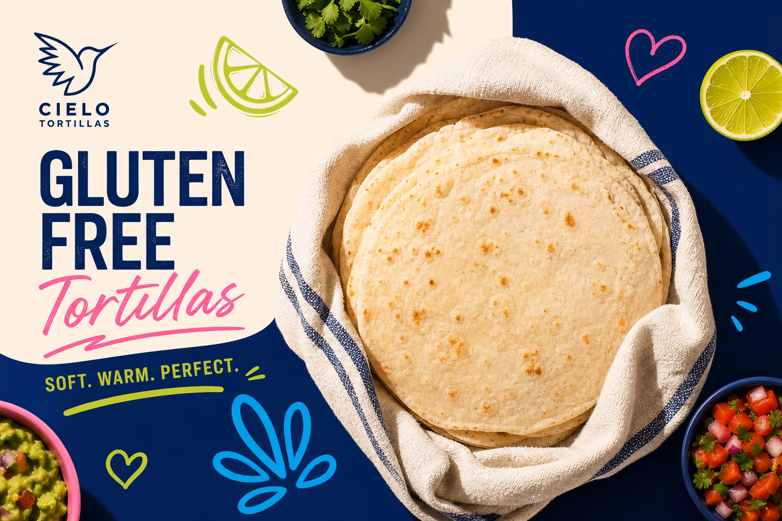 Stack of freshly cooked gluten-free tortillas