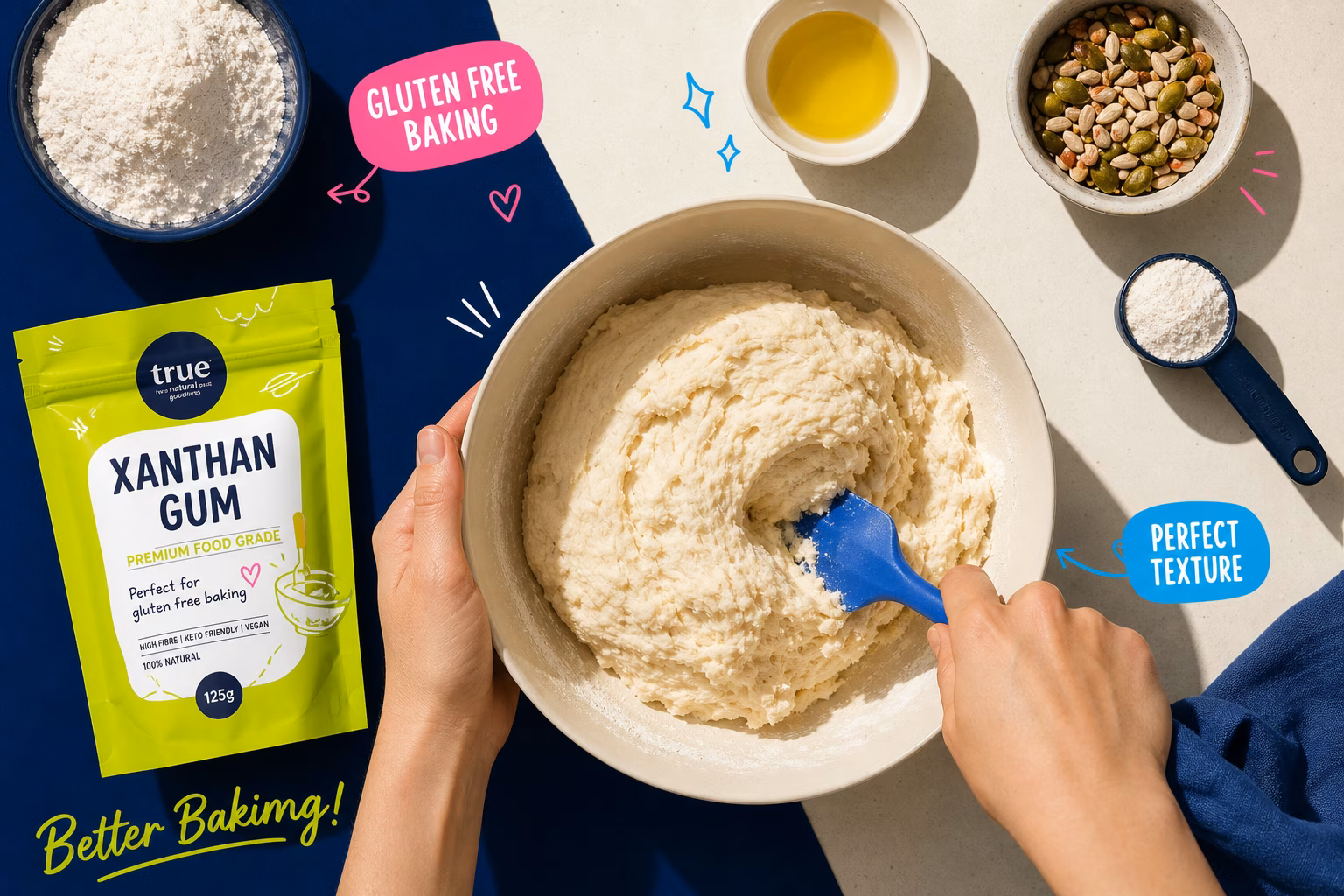 Using xanthan gum in gluten free baking
